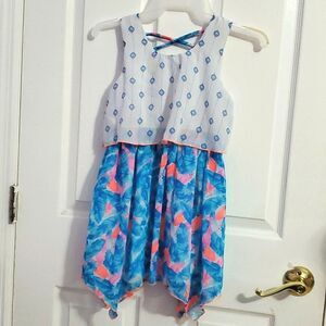 Pogo Club Colorful Flowy Handkerchief Girls Dress